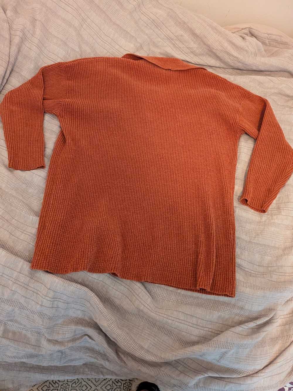 Pink Lily Rust Button-Front Ribbed Cardigan - Picture 2 of 2